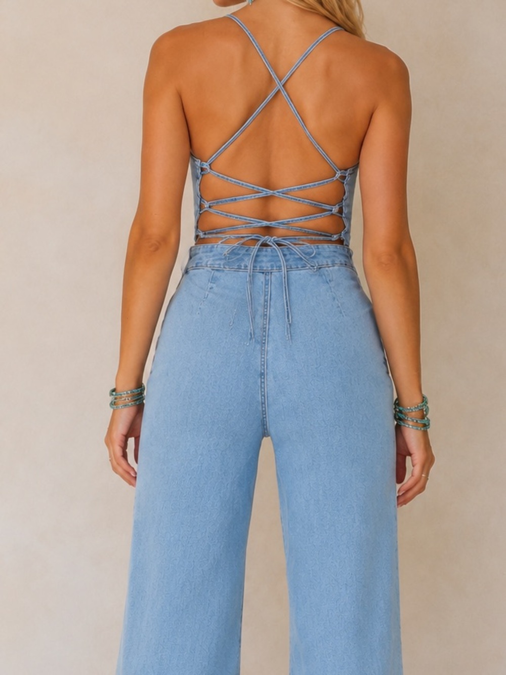 Good American Vacay Palazzo Jumpsuit - Picture 3 of 9